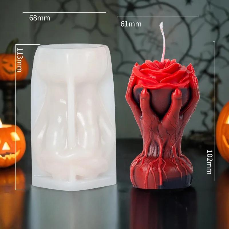 

Rose Skull Snake Silicone Molds Halloween Candle Molds DIY Handmade Aromatherapy Gypsum Making Mould 3d Candle Making Supplies