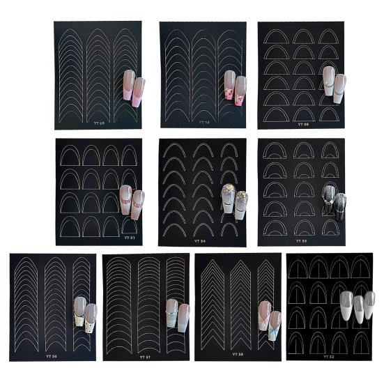 3/6/7/8/9/10 Sheets Nail Art Sticker Self-adhesive Halloween Christmas Butterfly Love Heart Women Fake Nail Decoration Decal