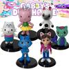 Dollhouse 6pcs Gabbys Cute Figure Model Toy Doll Pvc Ornament Kids Gift Decor