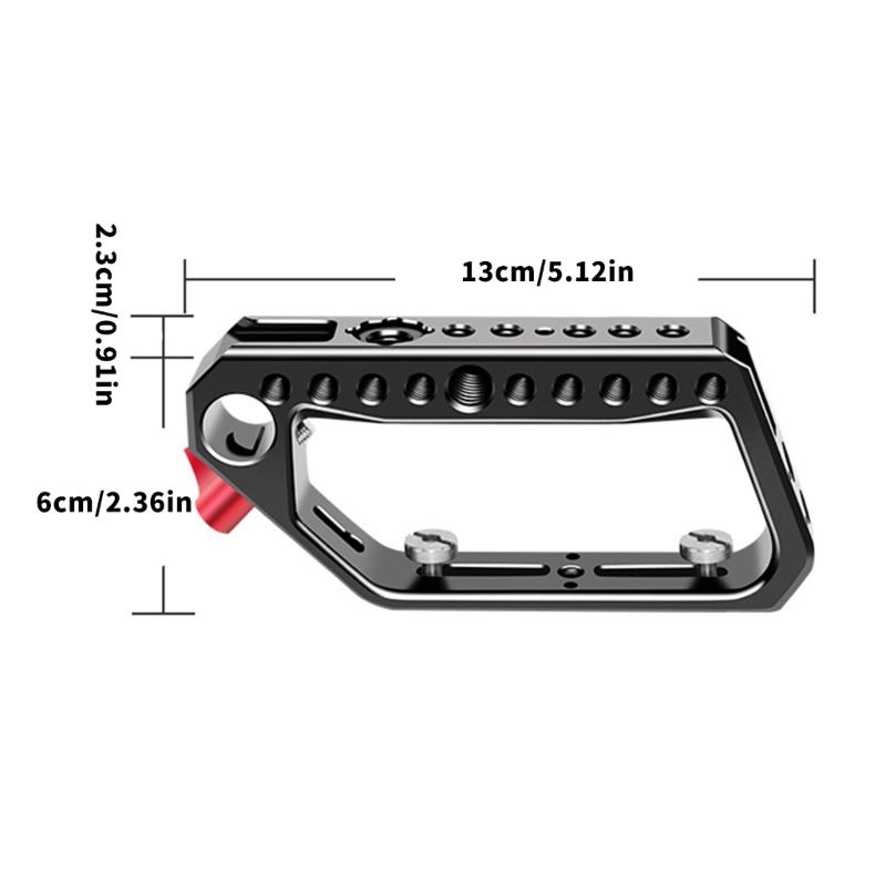 Aluminum Alloy Top Handle Grip DSLR Camera Cage with Double Cold Shoe Mounts 1/4 /3/8 Hole For Accessory Compatibility
