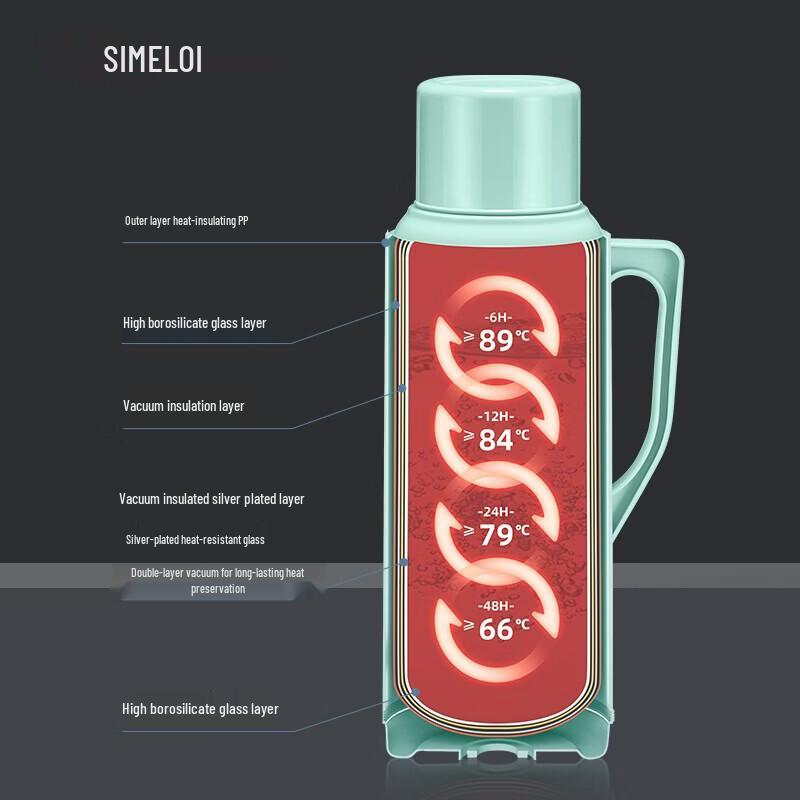 Shimeile 2L Glass Lined Thermal Carafe