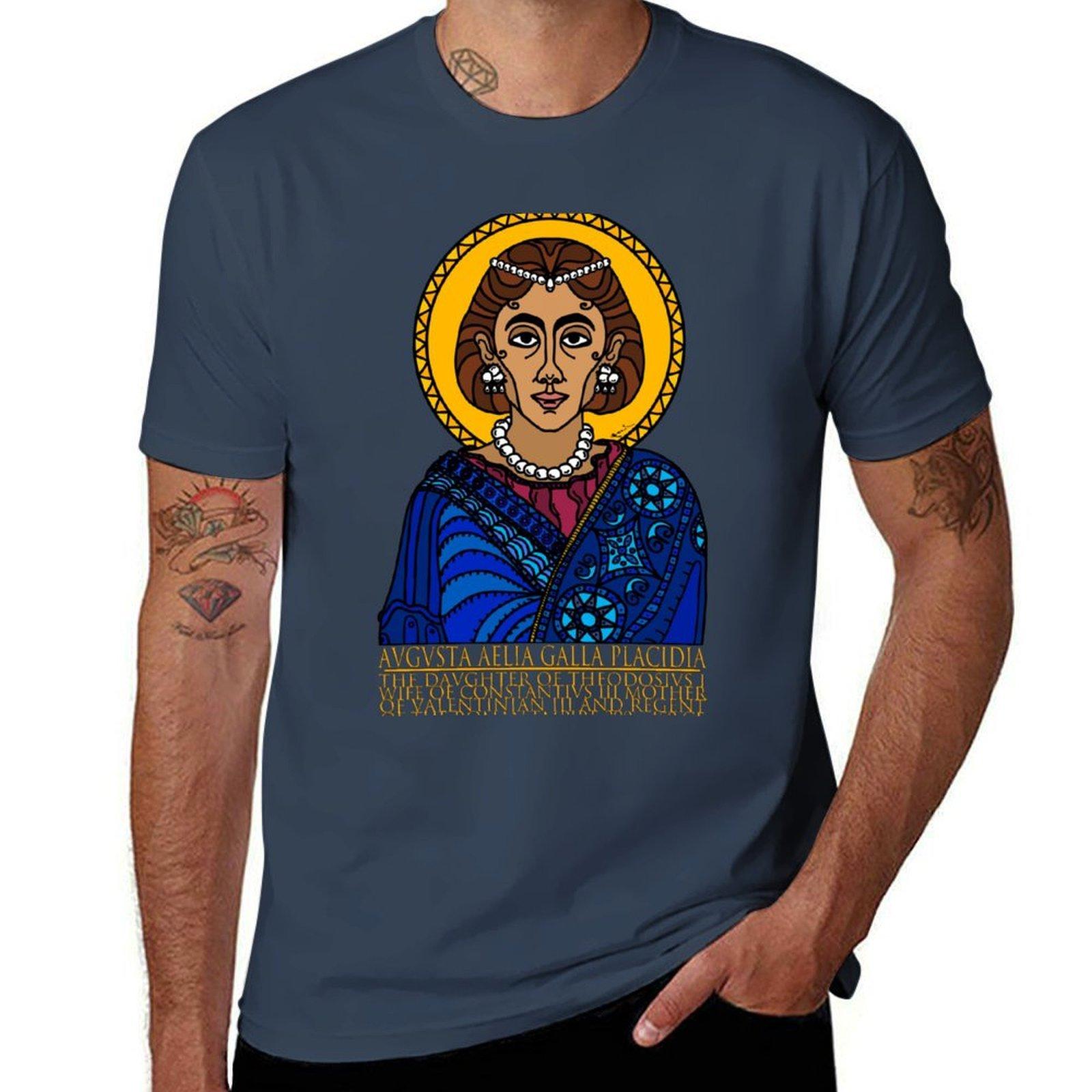 Avgvsta Aelia Galla Placidia Empress Of Rome Tshirt Lightweight Basic Short Sleeve Shirt S