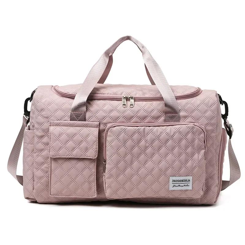 Casual zipper travel bag for women  unisex  lightweight  high capacity  multiple pockets  solid