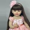 BZDOLL 55cm Full Body Soft Vinyl Doll Reborn Baby 22inch Princess Newborn Lifelike Bebe Girl Toddler Art Toy Christmas Gift for Kids