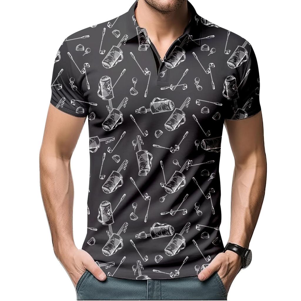 Tropical Bird & Leaf Print Short Sleeve Polo, Stylish Casual Summer Top