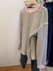 Women's Striped Bow Long-Sleeve Casual Top - Relaxed Fit, Plus Size, Autumn/Winter