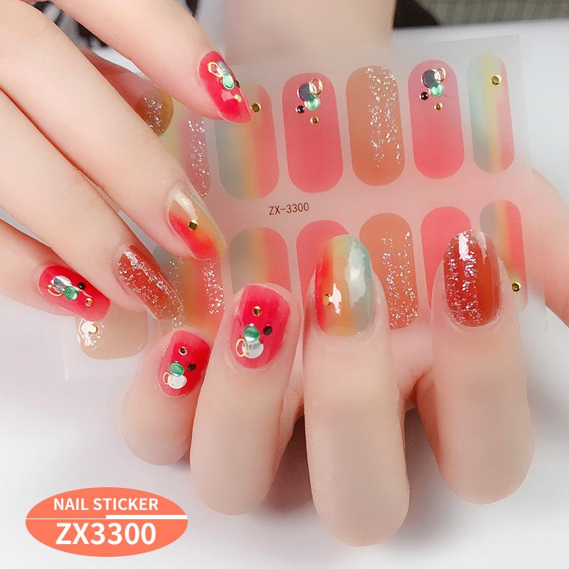 ZX 3D Gel Nail Polish Stickers: Easy-to-Use, Safe, and Healthy Imitation Diamond Adhesive for Stunning Nail Art.