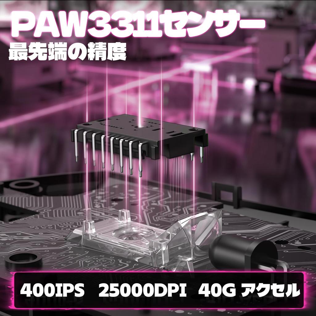 ATTACK SHARK V3 Lightweight 62g Wireless Gaming Wired and Wireless Connection BK52820 PAW3311 Optical 100 Durability 7 Programmable 1000Hz Polling