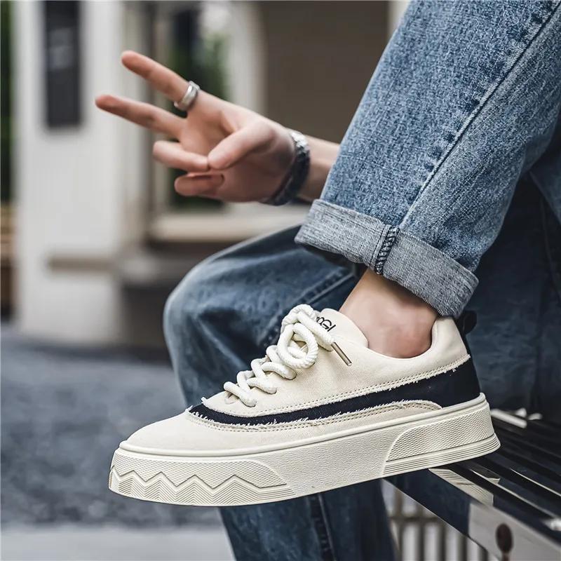 Men Casual Canvas Shoes High Quality Handmade Sneakers for Men Comfort Designer Tennis Skateboard Men's Shoes Zapatillas Deporte