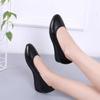 Spring and Summer Low-heeled Work Shoes, Female Mothers, Hotel Small Leather Shoes, Soft-soled Work Professional Shoes