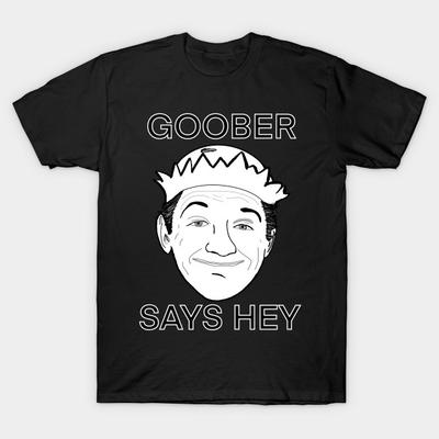 Asian Size Men Print T-shirt Goober Says Hey No-Cut Heat Transfer Print Cotton Tshirt