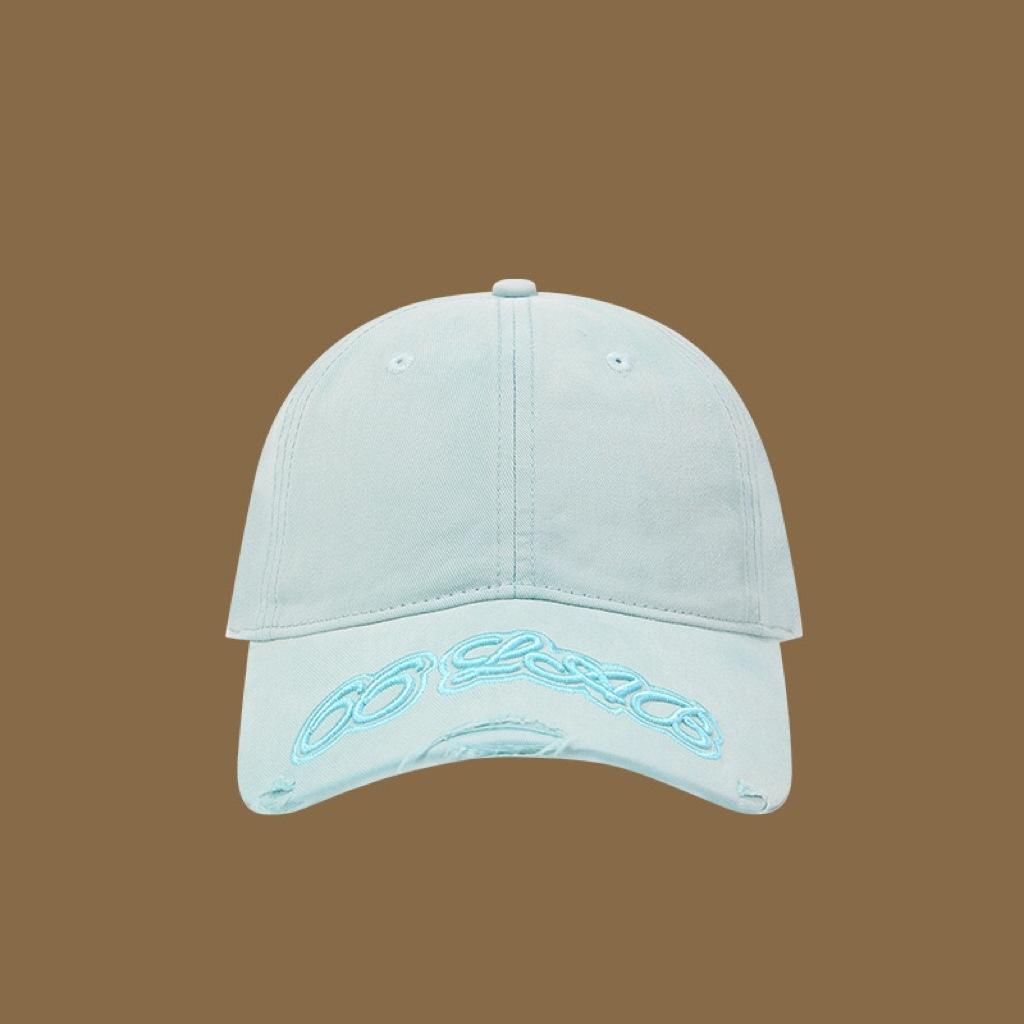 

Уличная мода вышитая буква бейсболка мужская и женская стираная старая ретро кепка весна и осень хип-хоп M（56-58cm） синий