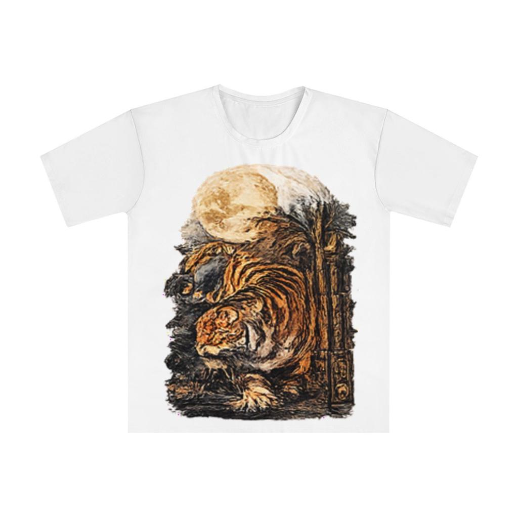 Japanese Tiger T-Shirt | Vintage Ukiyo-e Golden Moon Tee | Tiger Graphic Shirt | Japanese Art Streetwear | Gift for Japan Lovers
