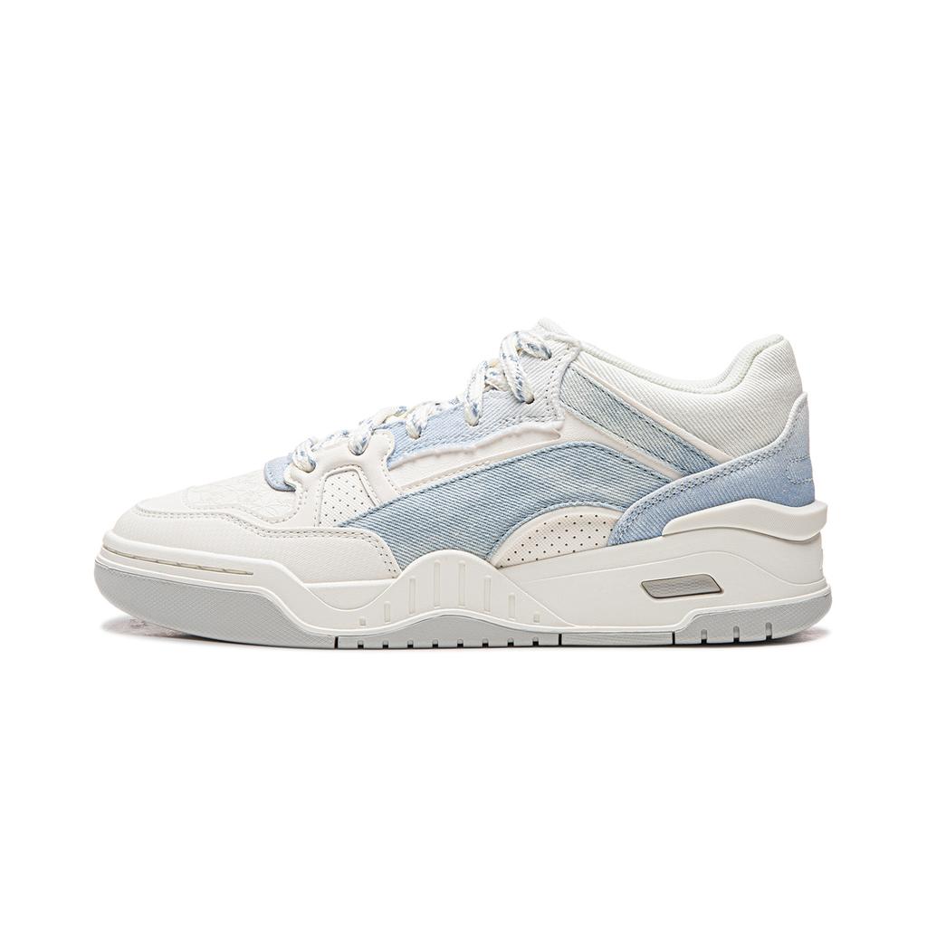 Li Ning Moon White 2MID Skateboard Shoes Women's Mid top White Blue AGCV332-6