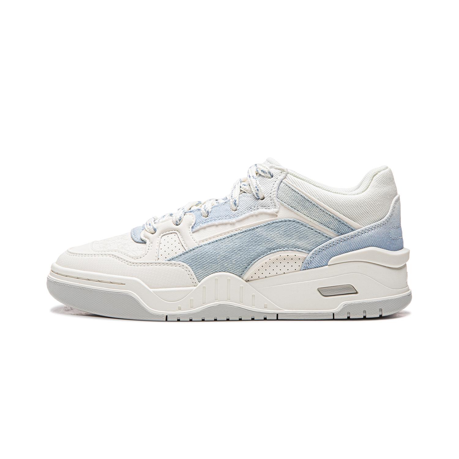 

Li Ning Moon White 2MID Skateboard Shoes Women s Mid top White Blue AGCV332-6 38