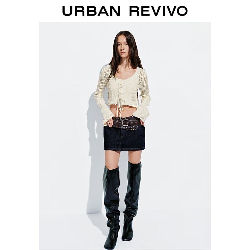 UR 2025 Autumn Designer Series Women's Hollow Knit Cardigan