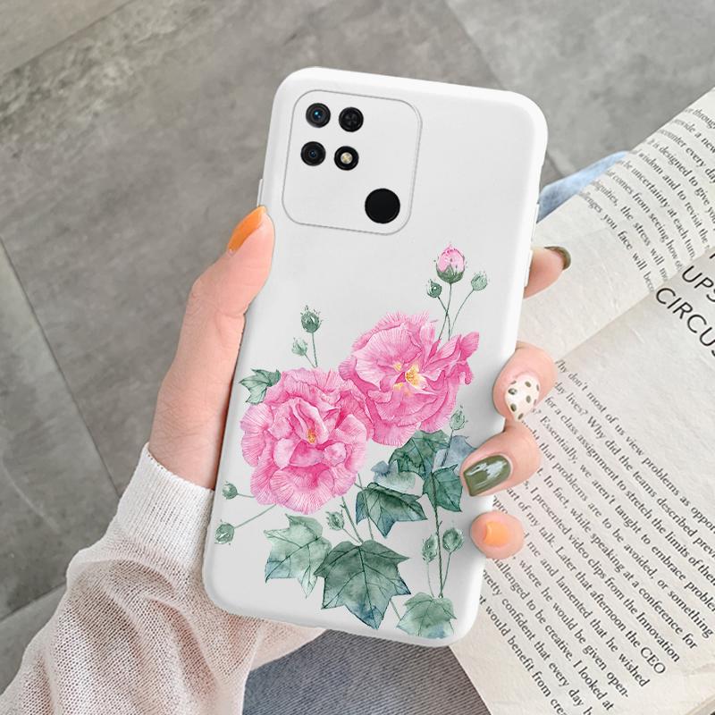 Für Redmi 10C 10 C 10A Hülle Funda Vintage Blumen Blätter Schutzhülle Weiche Capa Für Xiaomi Redmi 10C 13C 14C Bumper Case