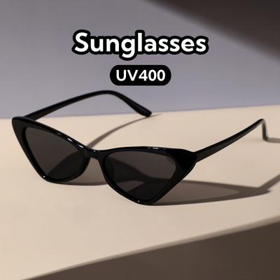 Fashionable Retro Cat Eye Sunglasses UV400 Protection Small Frame for Street Photography Outdoor Travel Beach Shades