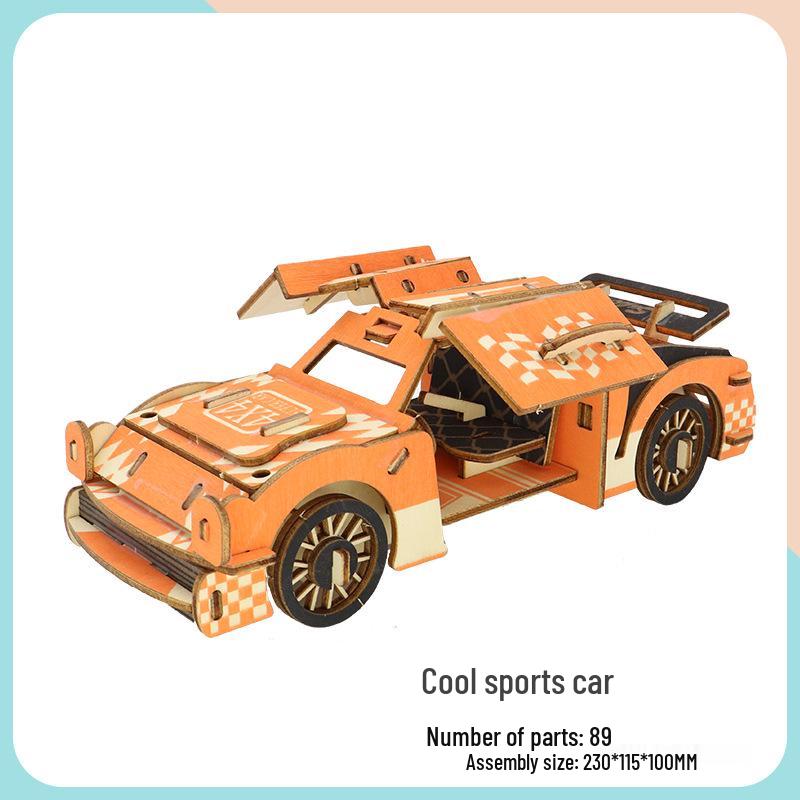 Wooden 3D Puzzle Car - Educational Handmade Toy for Kids