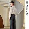 ELLASSAY Women's Elegant Wide-Leg Wool Trousers