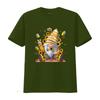 Women S T Shirt Bee Sunflower With Funny Hippie Gnome For Flower Print Casual Summer  Tops Black X Large Vintage Washed