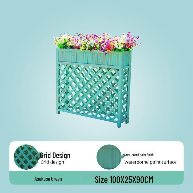 Shixun Outdoor Rectangular Wood Planter with Trellis