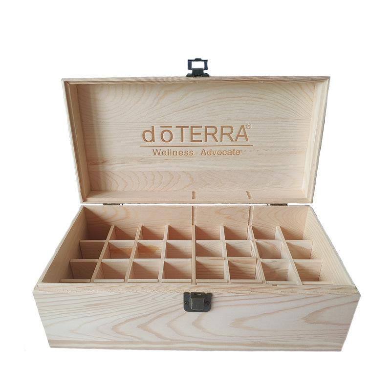 For doTERRA 32 Grids Essential Oil Natural Wood Box Aromatherapy Wooden Box Treasure Jewelry Storage Organizer Handmade Craft