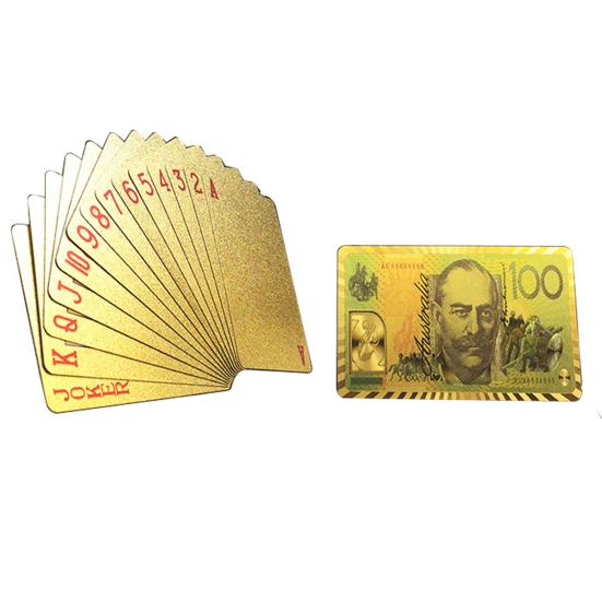 1 Deck Playing Cards Embossed Prints No Creases Portable Waterproof Plastic Cards Leisure Game Color Multiplayer Deck Game Golden