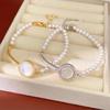 Deep Sea Zircon & Pearl Bracelet: Elegant Holiday Hand Jewelry for Women