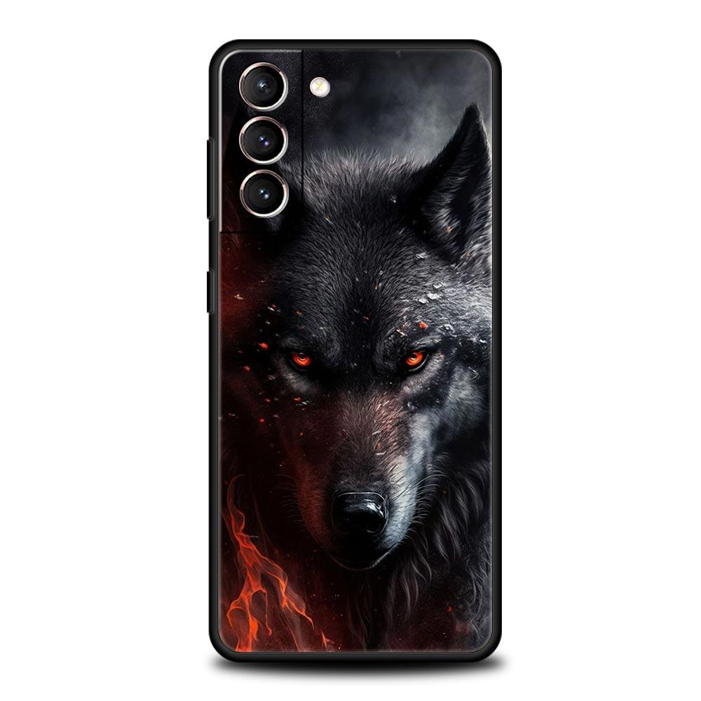 

The Wolf Phone Case For Samsung Galaxy S25 S24 S23 FE S22 Ultra S20 S21 5G S10 Plus S10E Soft Black Cover Samsung S20 FE
