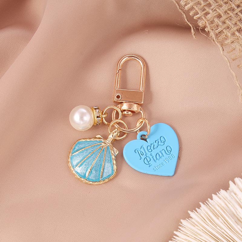 Bag Ornaments Elegant Heart Pearl Keyring Starfish Keychain Elegant Jewelry Party Gift Accessory For Gift