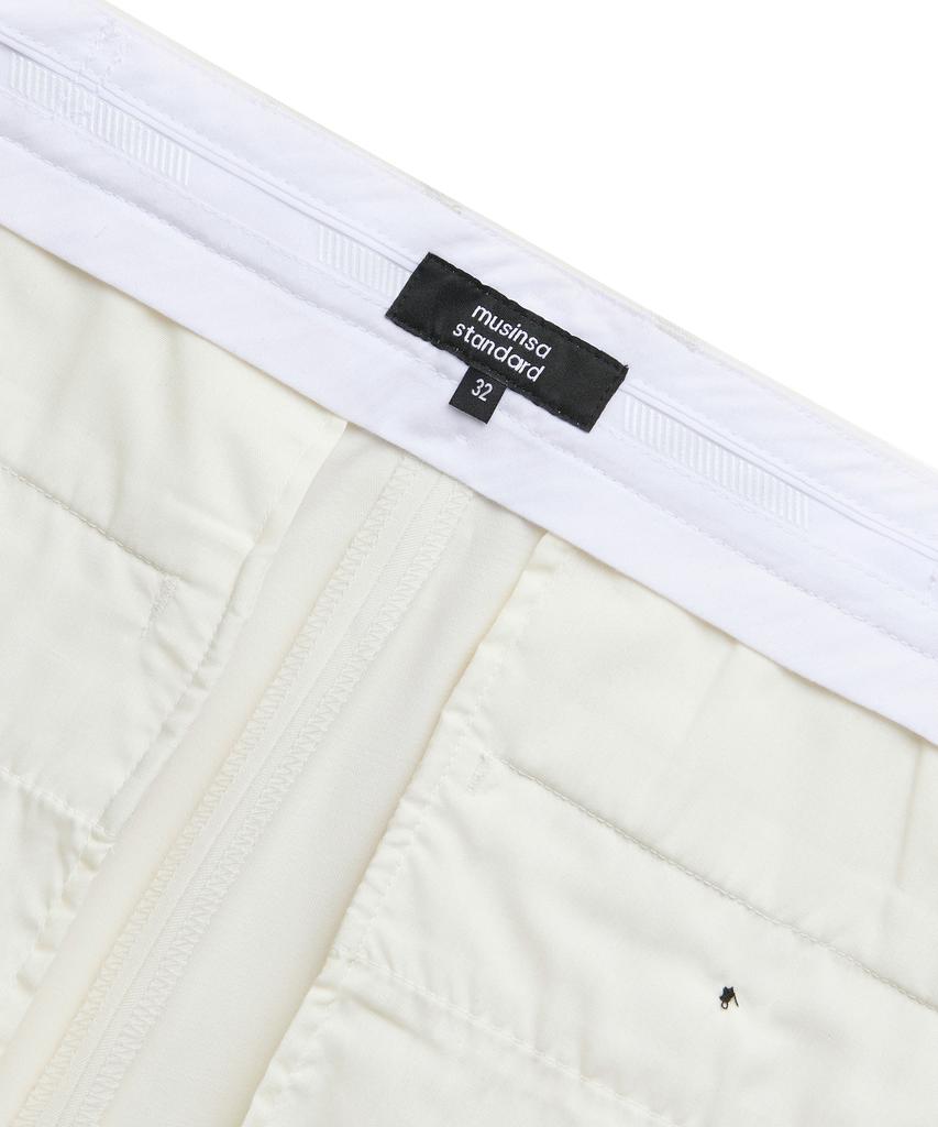 MUSINSA STANDARD Wide Hidden Banding Crop Slacks [Cream]
