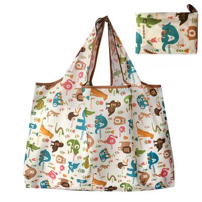 Sacola de compras dobrável versátil, sacola de viagem de grande capacidade, sacola de compras reutilizável da moda