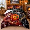 Trykt 3-delt sengetøysett Manchester United-mønster Laken Putevar For Soveromsdekor