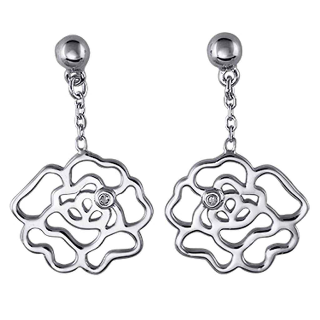 Altesse [K9438] - Silver Earrings 'Rosa Romantica'