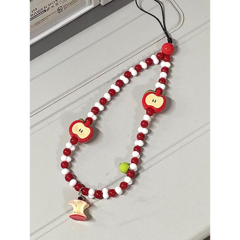 

Small Fresh Mobile Phone Chain Keychain Bead Hanging Rope Niche Ins Style Handmade CCD Camera Pendant D