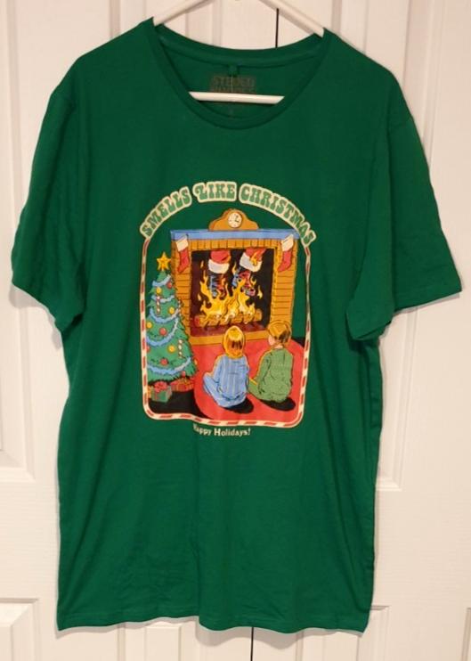 STEVEN RHODES #034Smells Like Christmas Happy Holidays#034 TShirt Green Size L BNWT Unisex T-Shirt XXXL