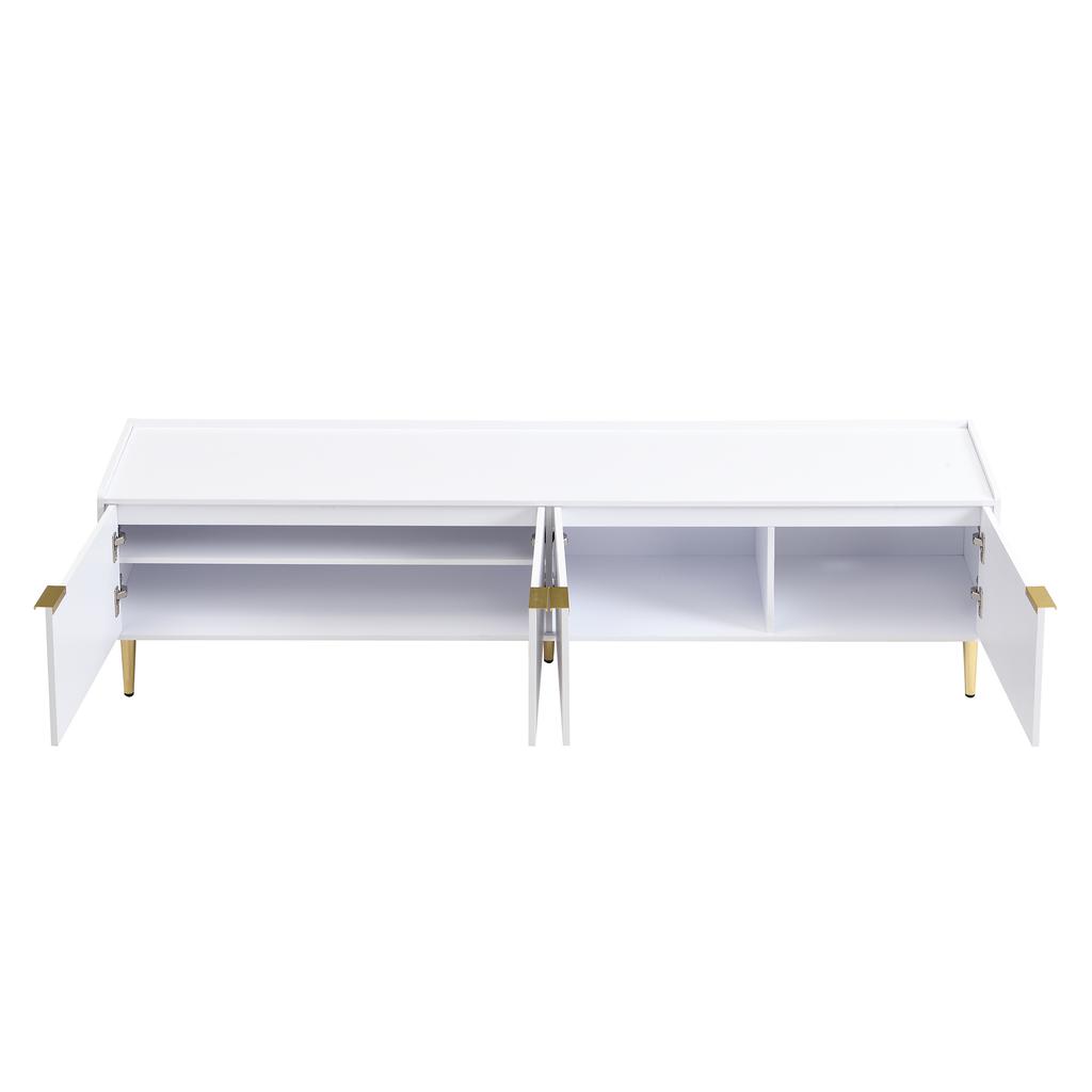 TV Cabinet, Lowboard with Textured Door, TV Furniture, Golden Handles and Golden Feet, 170 L x 35 W x 47.5 H(cm)