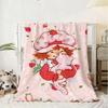 Cartoon S-Strawberry Shortcake Throw Soft Flannel Blanket Warm Knee Skin-Friendly Throw For Sofa Office Bed Winter Oversize