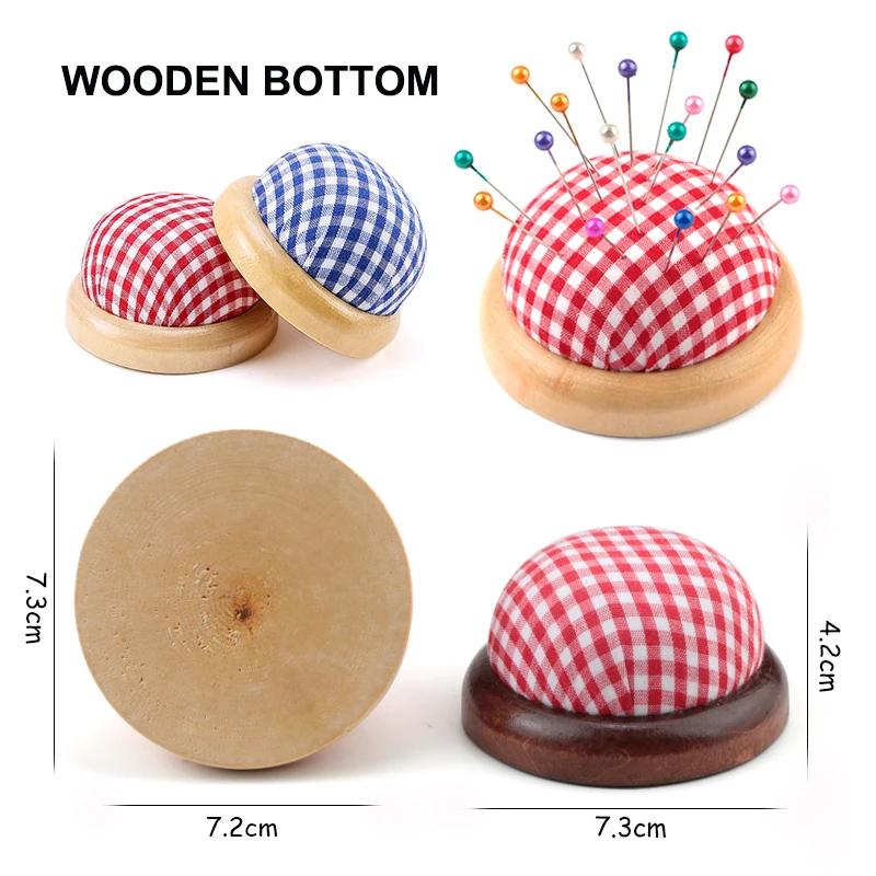 Pin Cushions Round Shaped Sewing Needle Pad Pincushions for Sewing with Wristband,Sewing Accessory for DIY Craft