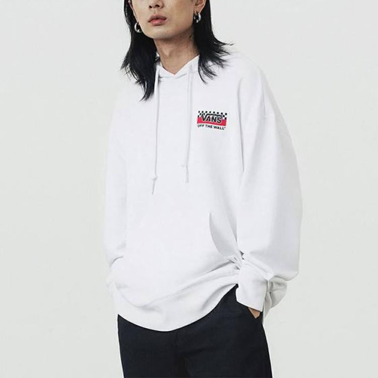 Vans Checkerboard Hooded Sweatshirt Men Sweatshirt White VN0A4URAWHT1