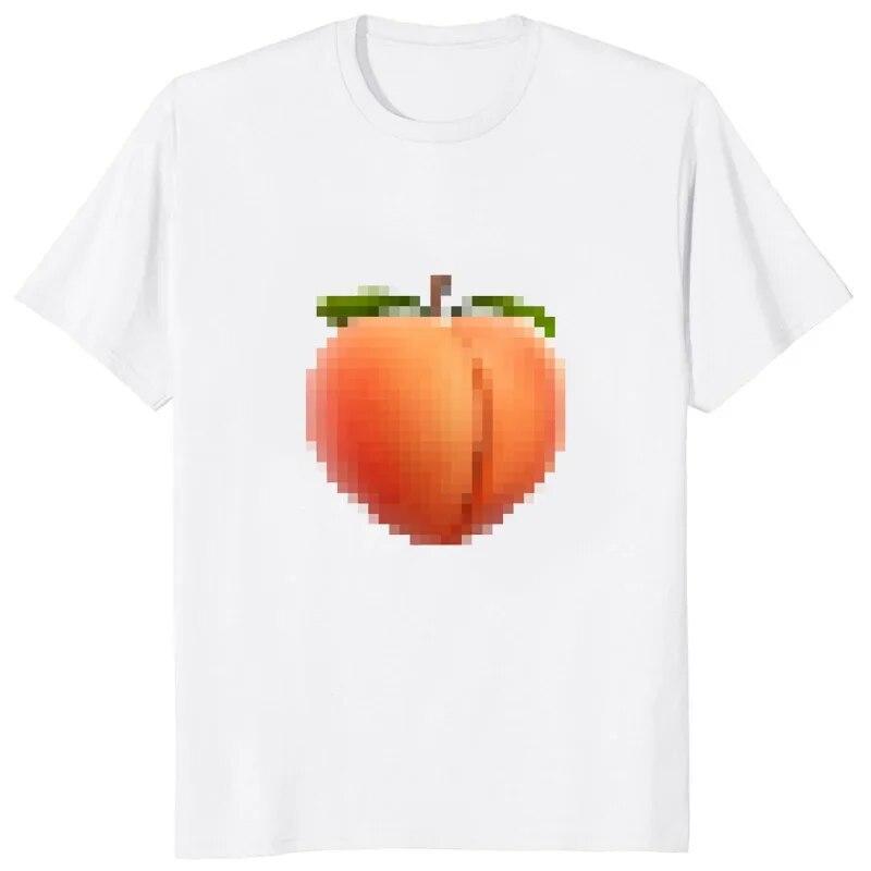 Pixellated Censored Funny Peach Eggplant Meme Printed Tshirt I Love Eggplant Graphic T Shirt Casual Fashion Summer Unisex Tees
