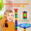 SucceBuy 110 PCs Marble Run Set Marble Maze Building Block Brain Game with 10 Glow In the Dark Marbles + 20 Glass Marbles