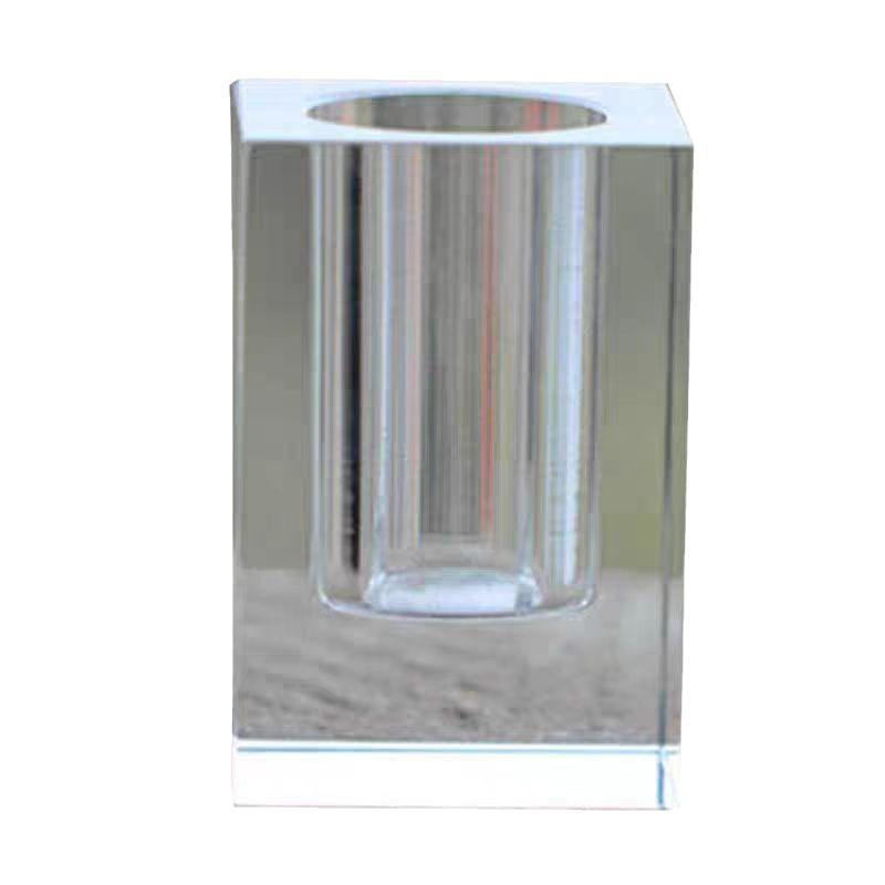 Ornament Office Study Room Set 8cm Crystal Glass Pen Holder Engraved Meeting Anniversary Gift Love Flower Christmas Trophy