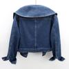 Plus Size Women Autumn Denim Jacket Long Sleeve Casual Short Denim Coat Famale Cropped Jeans Jackets Outerwear