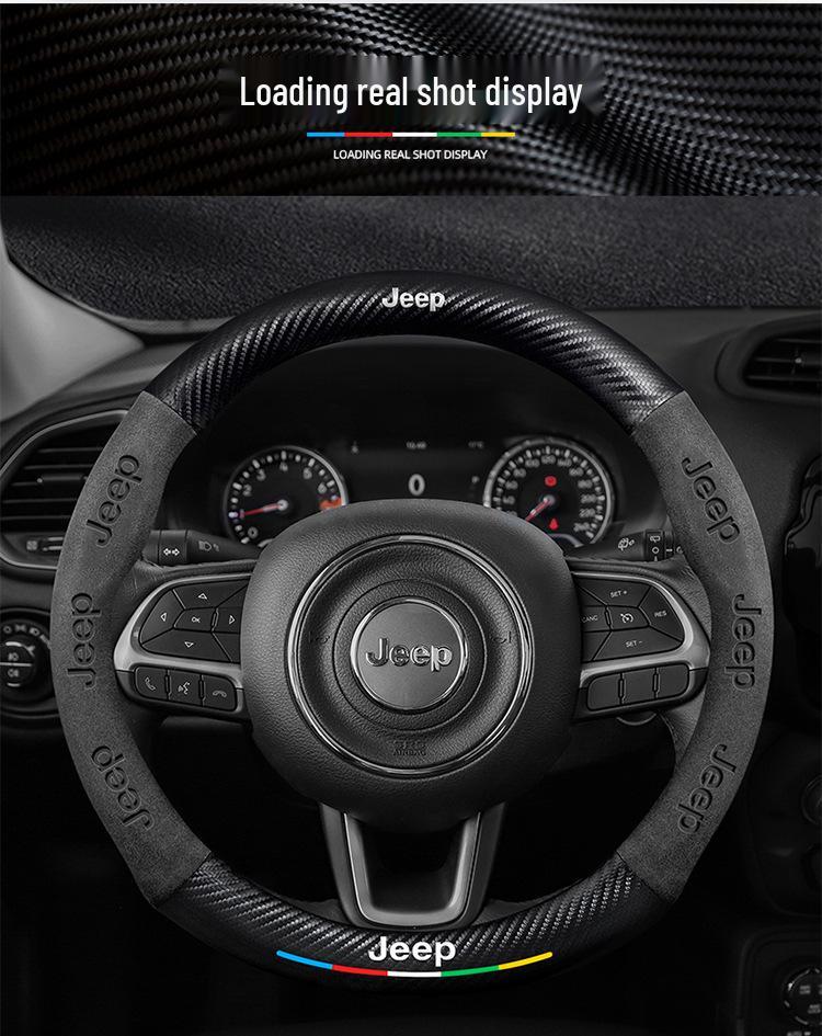 Jeep Steering Wheel Cover for Compass, Renegade, Cherokee, Wrangler, Commander, Gladiator