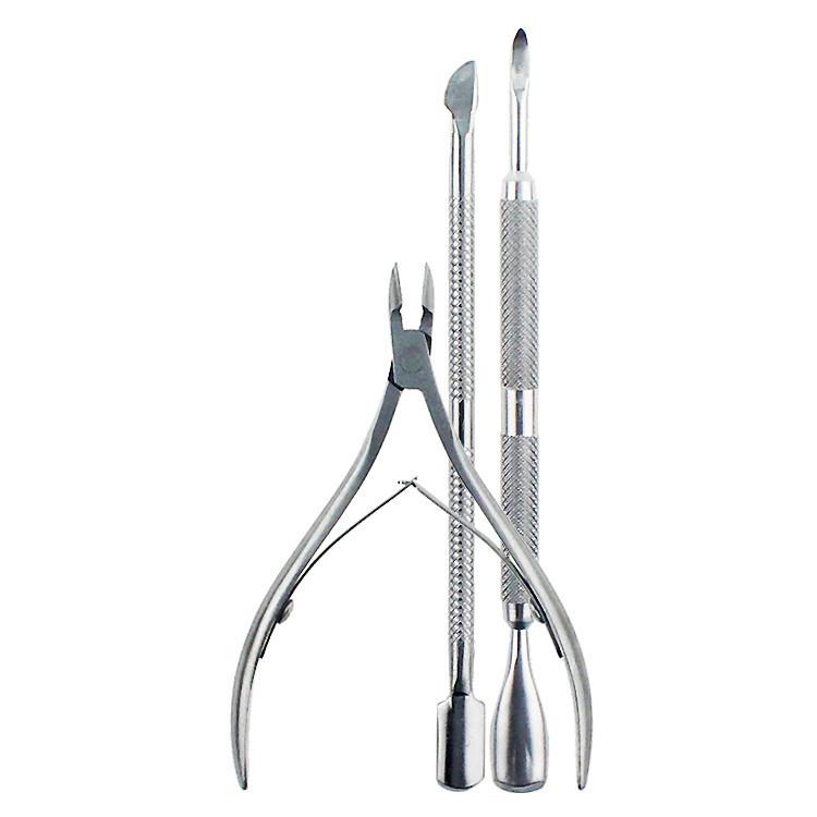 Stainless Steel Manicure Set: Scissors, Cuticle Pusher, Fork Star Wish