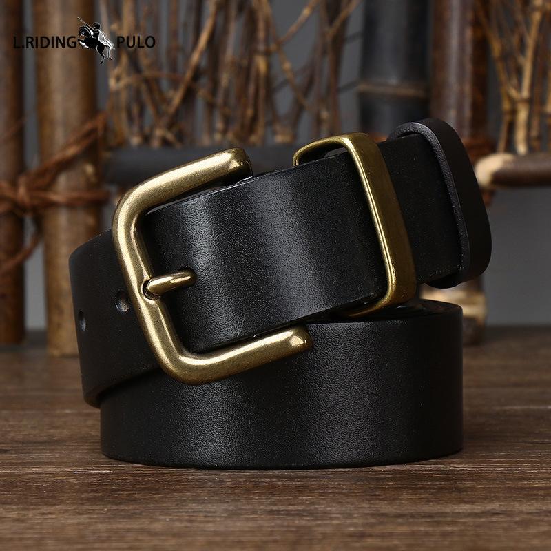 Korean Style Simple Smooth Leather Belt Genuine Leather Pin Buckle First Layer Cowhide Versatile Casual Pants Belt