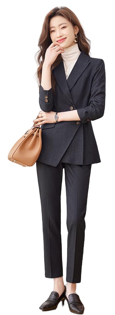 Formal Suit for Recruitment Suit Plus Size Ceremony Ceremony Stylish Ceremony Occasion Suit Set [KOSIKINI] Women, Suit, Women s Set-up, Autumn/Winter, чёрный