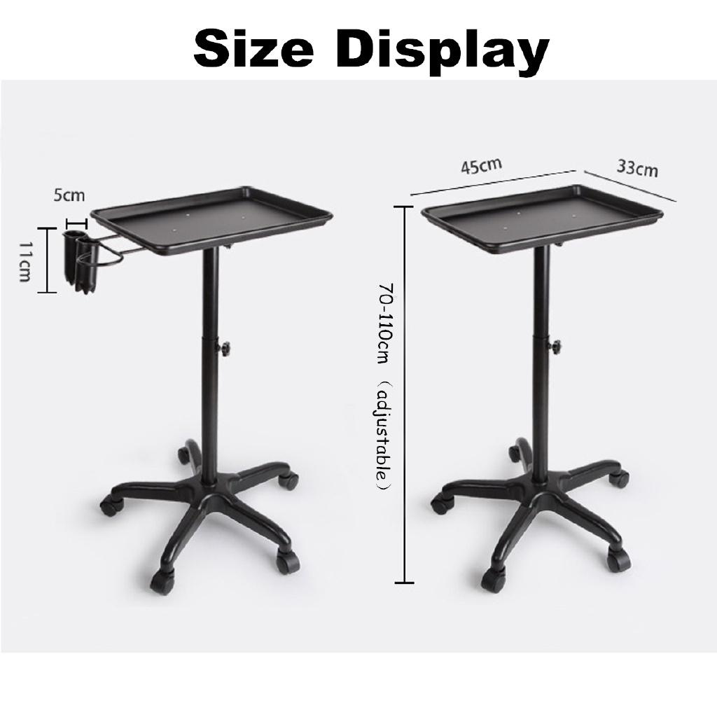 Nou Cărucior Salon Coafor Frumusețe Negru Ajustabil Serviciu Tatuaj Vopsire Păr Echipament Dentist Medical Spa Cărucior de Styling Suport